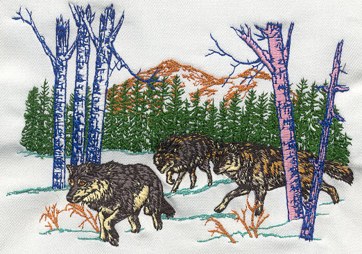 embroidery digitizing wolf images